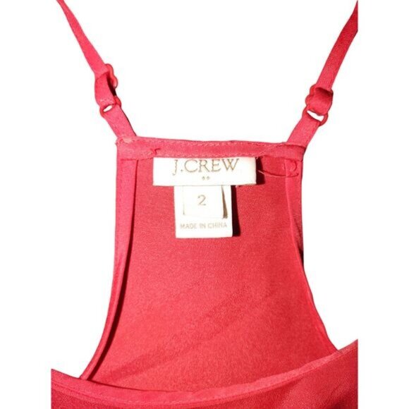 J Crew Womens Racerback Cami Top 2 Red 100 Polyester Scoop Neck Style 58877 - Picture 2 of 9
